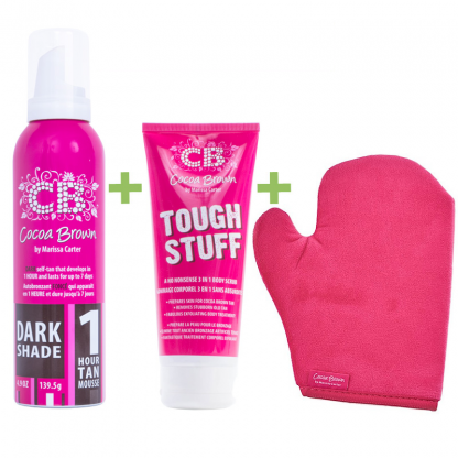 Cocoa Brown dark mousse + Scrub + Tanning mitt