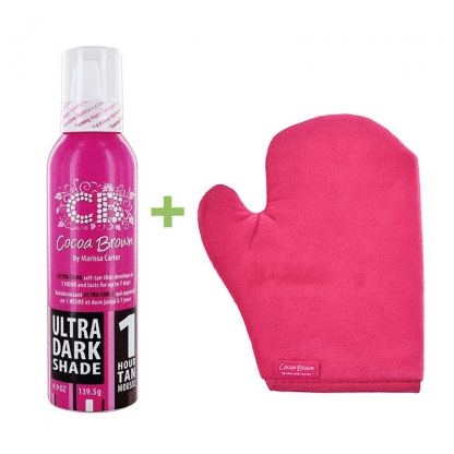 Cocoa Brown ultra dark + tanning mitt