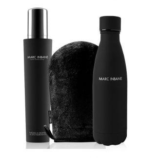 marc inbane tan mousse mitt en water bottle